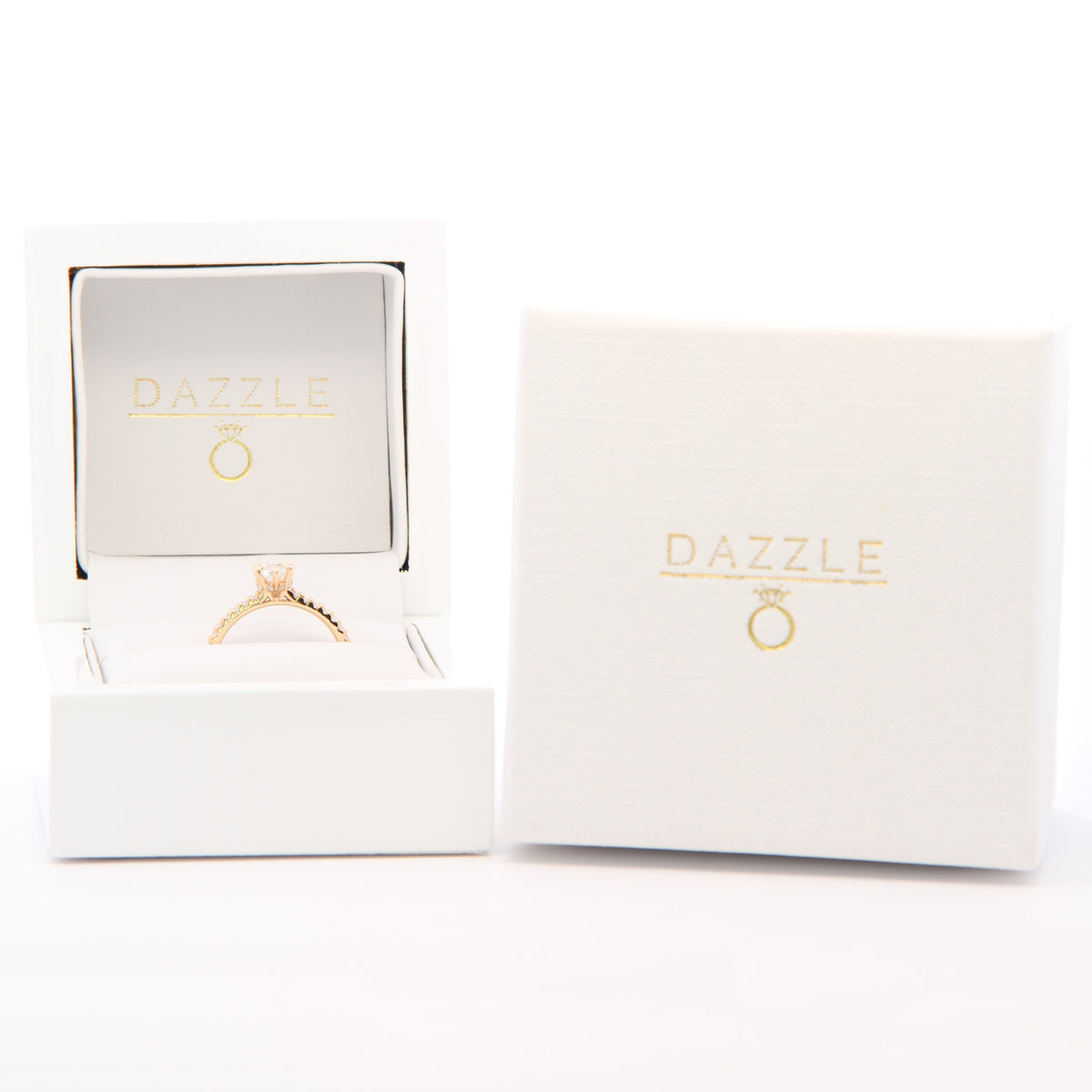 1ct Heart Moissanite Engagement Ring | 18K Gold Side Stone Dazzle Ring