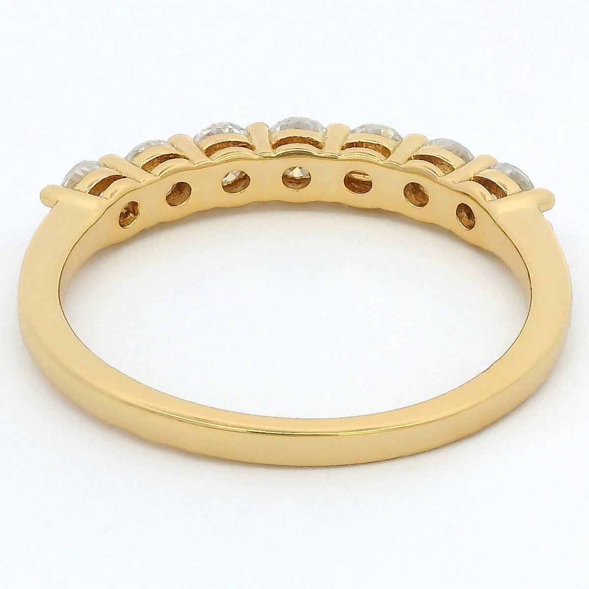 1ct Round Moissanite Half Eternity Ring | 18K Gold Dazzle Ring