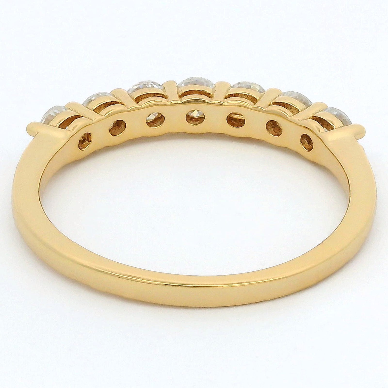 1ct Round Moissanite Half Eternity Ring | 18K Gold Dazzle Ring