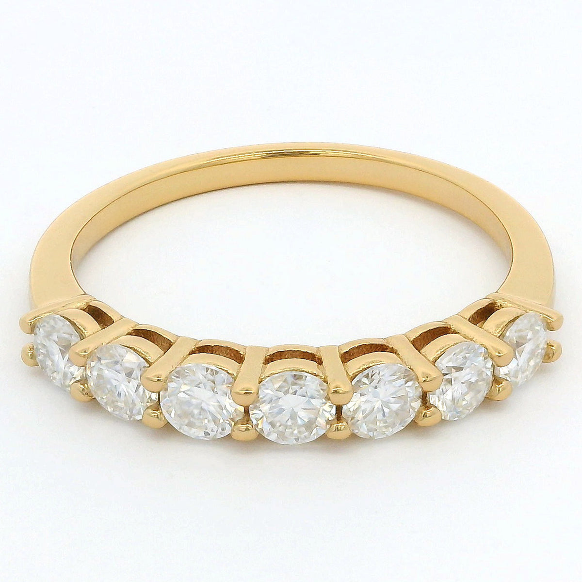 1ct Round Moissanite Half Eternity Ring | 18K Gold Dazzle Ring