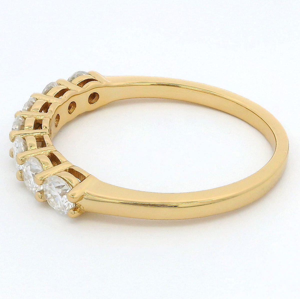 1ct Round Moissanite Half Eternity Ring | 18K Gold Dazzle Ring