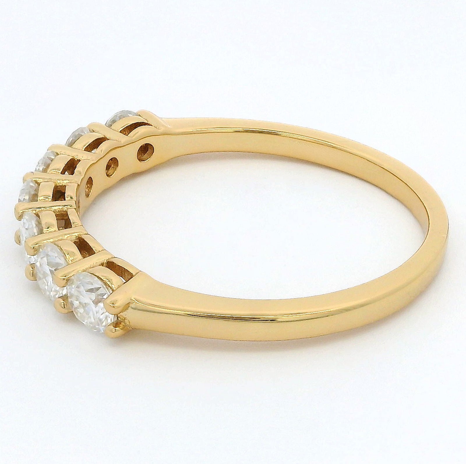 1ct Round Moissanite Half Eternity Ring | 18K Gold Dazzle Ring