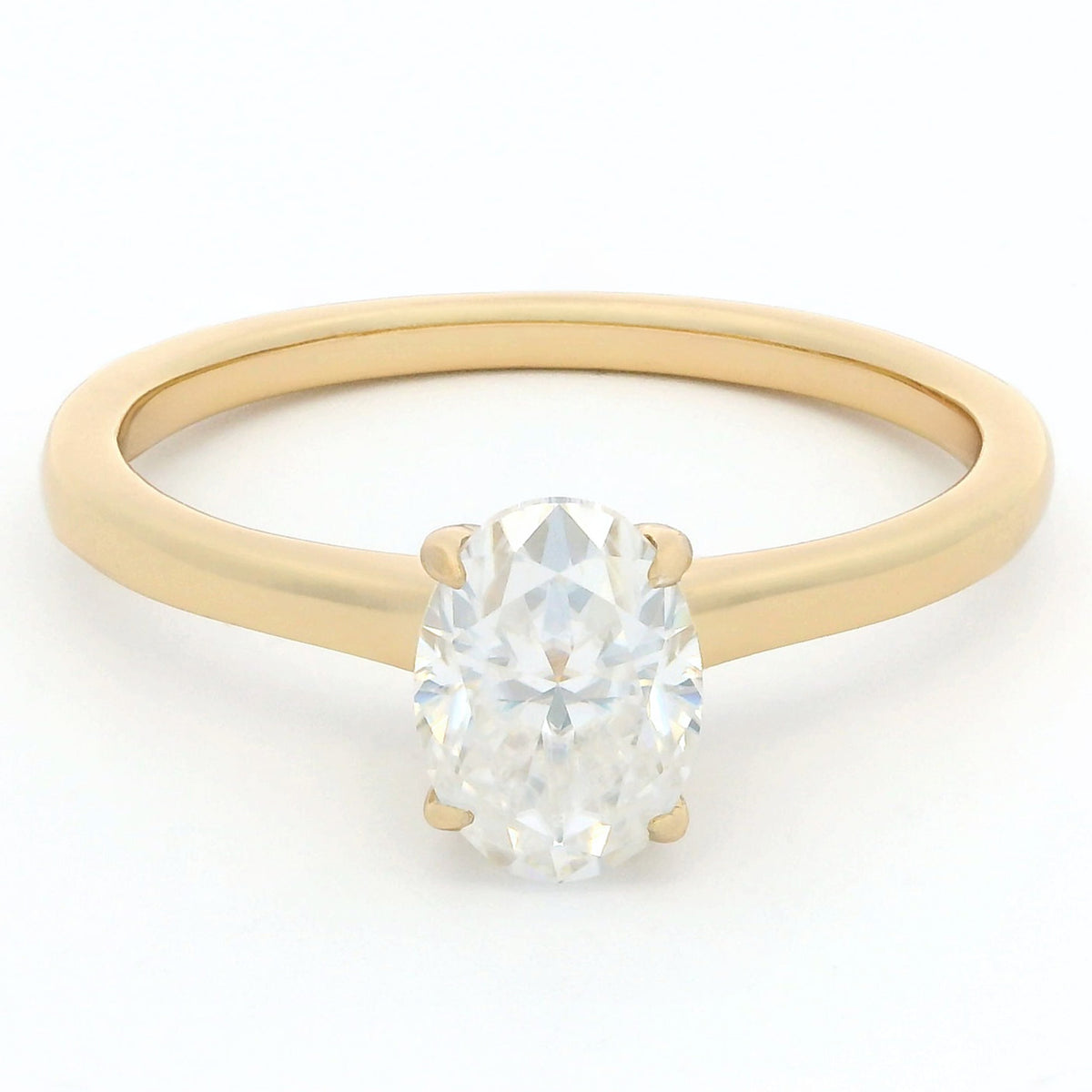1ct Oval Moissanite Engagement Ring | 18K Gold Classic Dazzle Ring
