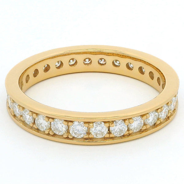 1ct Round Moissanite Full Eternity Ring | 18K Gold Dazzle Ring