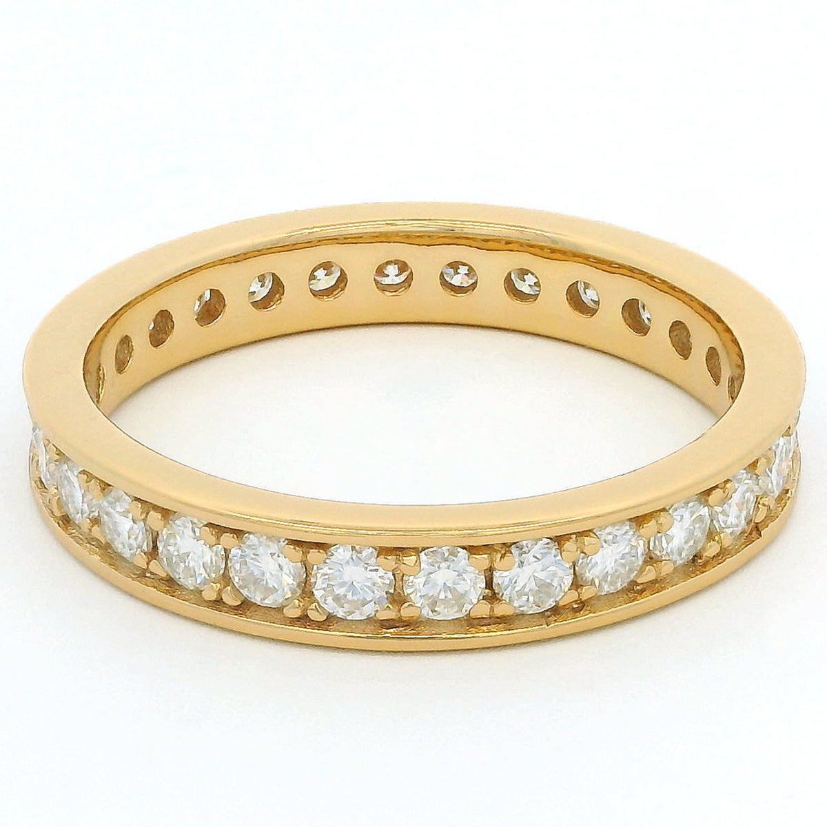 1ct Round Moissanite Full Eternity Ring | 18K Gold Dazzle Ring