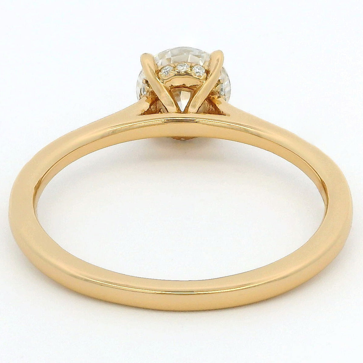 1ct Round Brilliant Moissanite Engagement Ring | 18K Gold Classic Dazzle Ring
