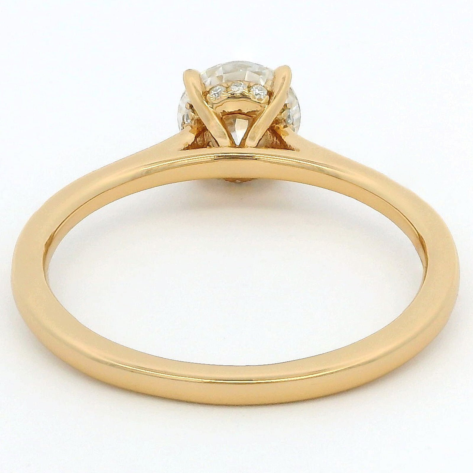 1ct Round Brilliant Moissanite Engagement Ring | 18K Gold Classic Dazzle Ring