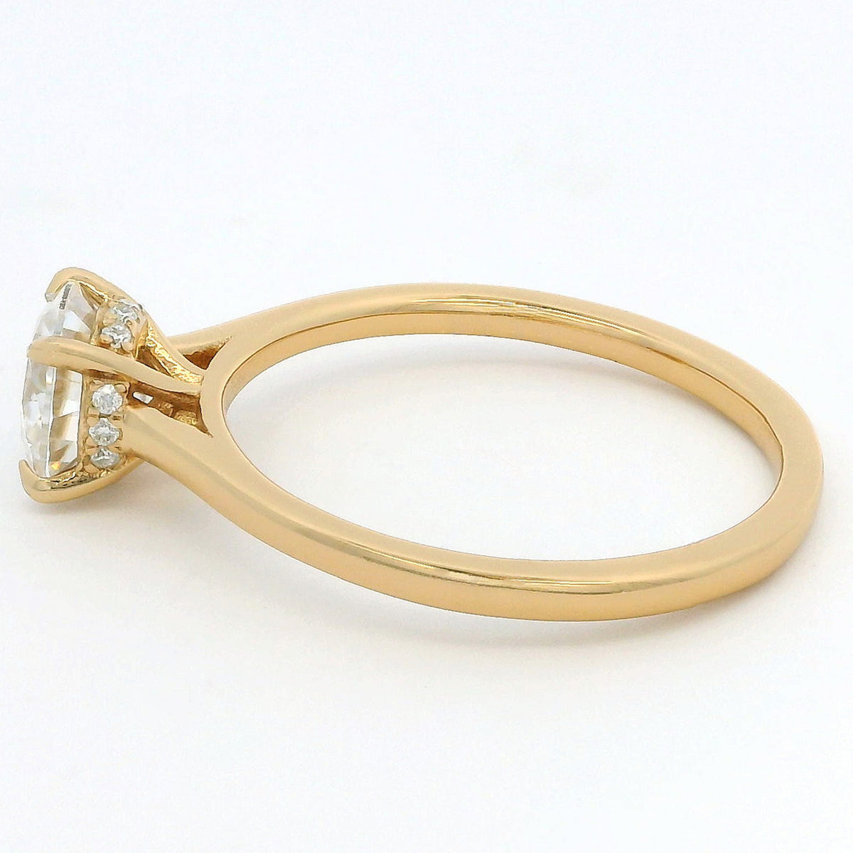 1ct Round Brilliant Moissanite Engagement Ring | 18K Gold Classic Dazzle Ring