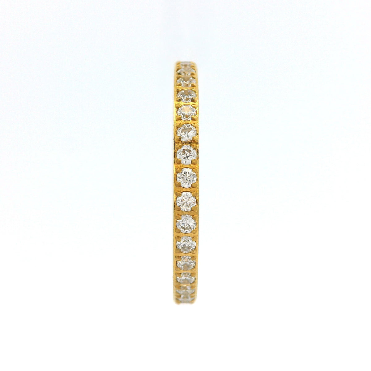 2mm Gold Full Glitz Eternity Ring | Cubic Zirconia Stacking Ring