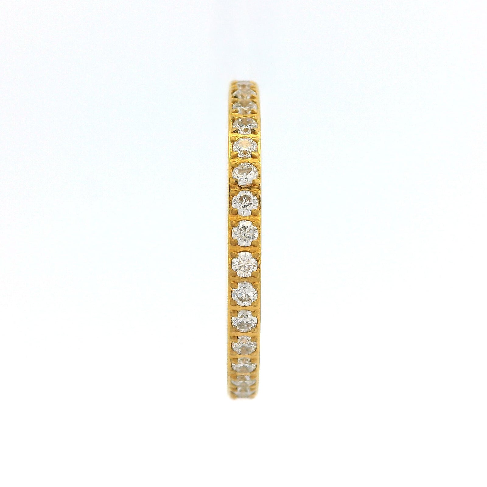 2mm Gold Full Glitz Eternity Ring | Cubic Zirconia Stacking Ring
