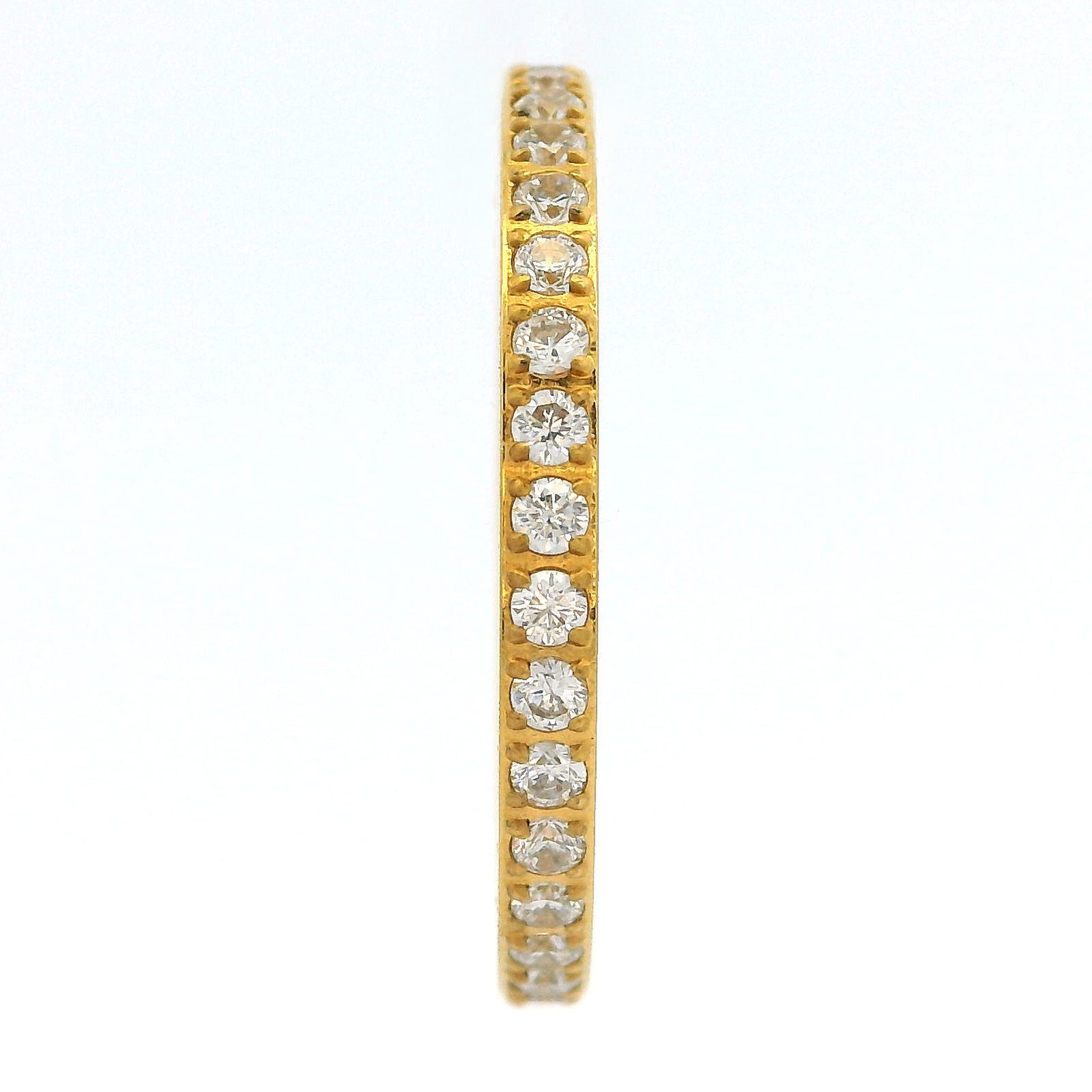 2mm Gold Full Glitz Eternity Ring | Cubic Zirconia Stacking Ring