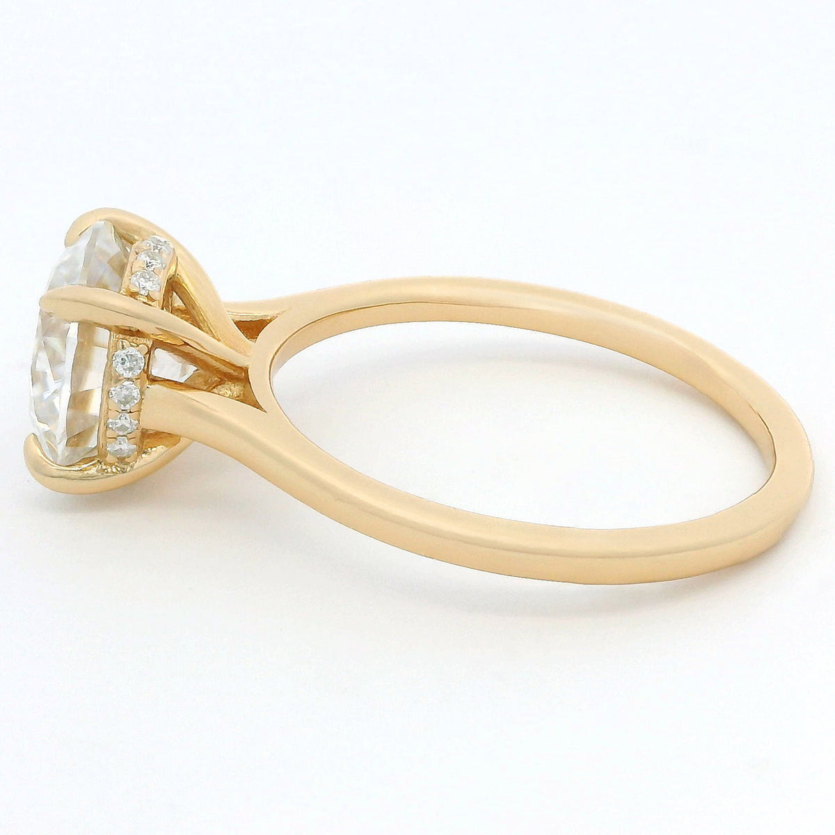 3ct Round Brilliant Moissanite Engagement Ring | 18K Gold Classic Dazzle Ring