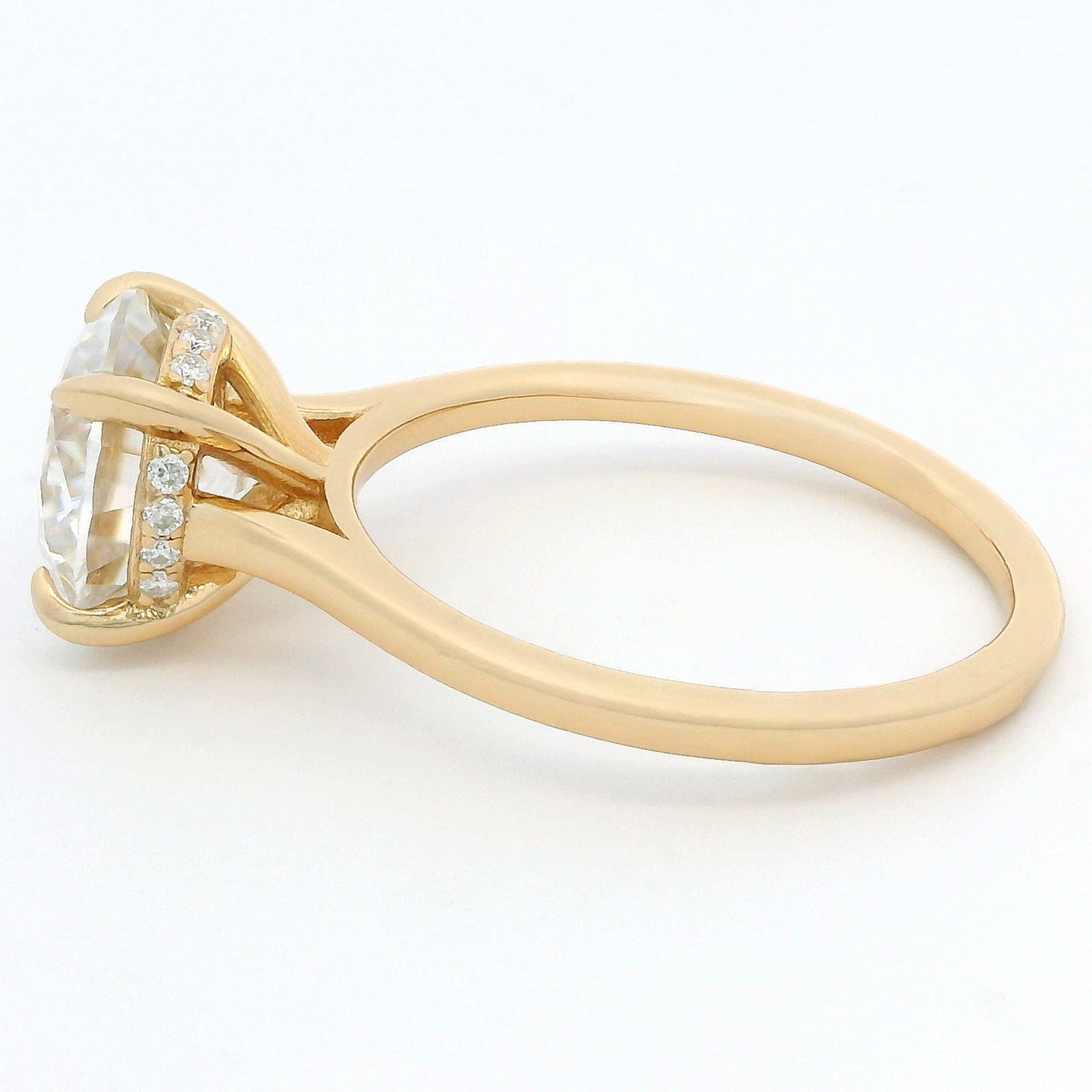 3ct Round Brilliant Moissanite Engagement Ring | 18K Gold Classic Dazzle Ring