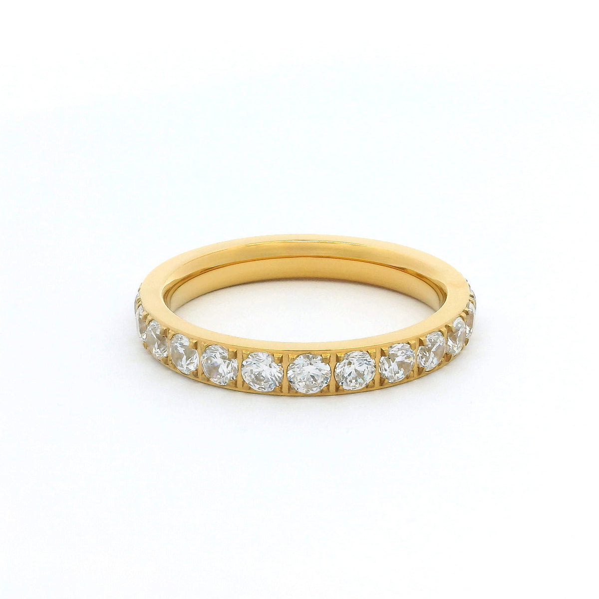 3mm Gold Full Glitz Eternity Ring | Cubic Zirconia Stacking Ring