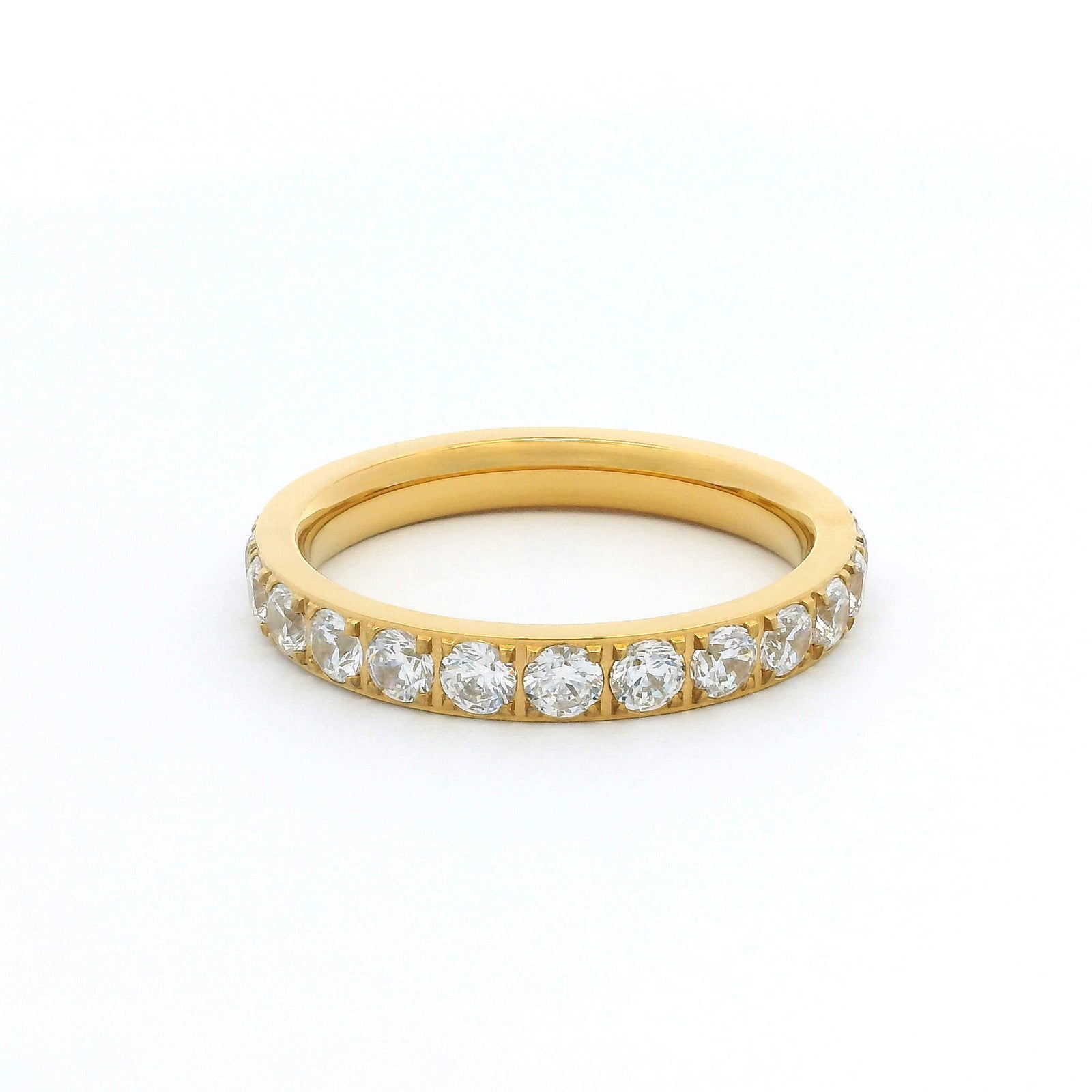 3mm Gold Full Glitz Eternity Ring | Cubic Zirconia Stacking Ring