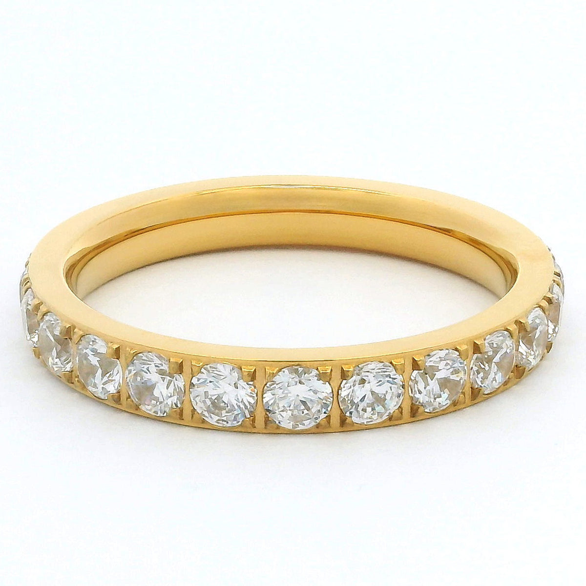 3mm Gold Full Glitz Eternity Ring | Cubic Zirconia Stacking Ring