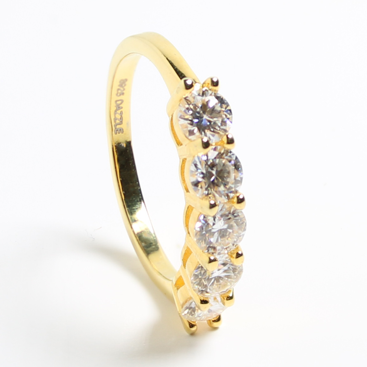 Gold 1.5ct Moissanite 5 Stone Dazzle Ring