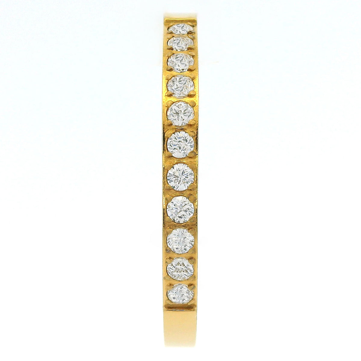 2mm Gold Half Glitz Eternity Ring | Cubic Zirconia Stacking Ring