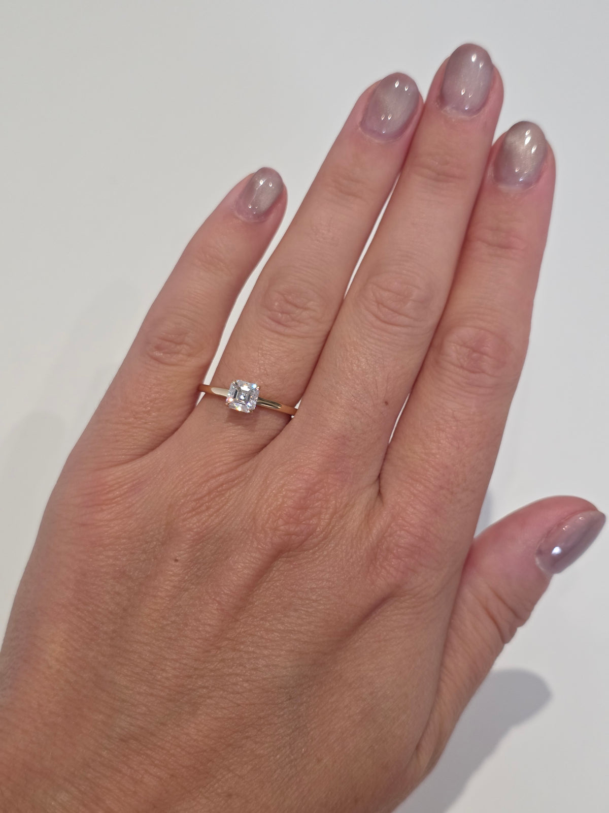 1ct Princess Cut Moissanite Engagement Ring | 18K Gold Classic Dazzle Ring