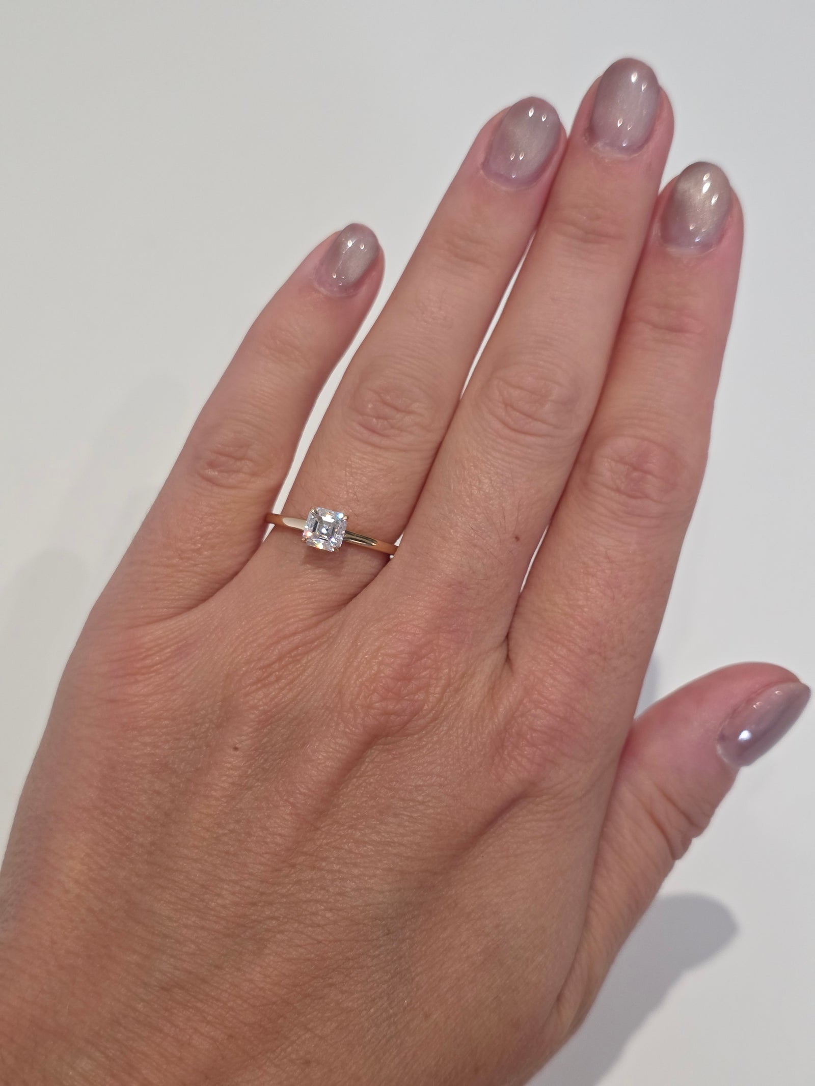 1ct Princess Cut Moissanite Engagement Ring | 18K Gold Classic Dazzle Ring