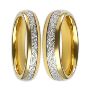 set of tungsten golden steel opal wonder rings 