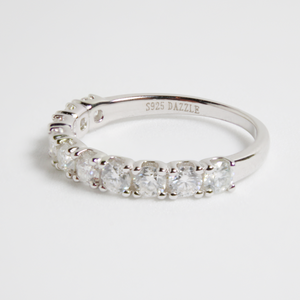 White Gold 1ct Moissanite Half Eternity Dazzle Ring