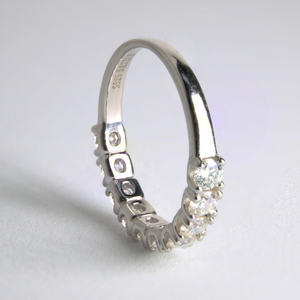 White Gold 1ct Moissanite Half Eternity Dazzle Ring