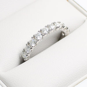 White Gold 1ct Moissanite Half Eternity Dazzle Ring