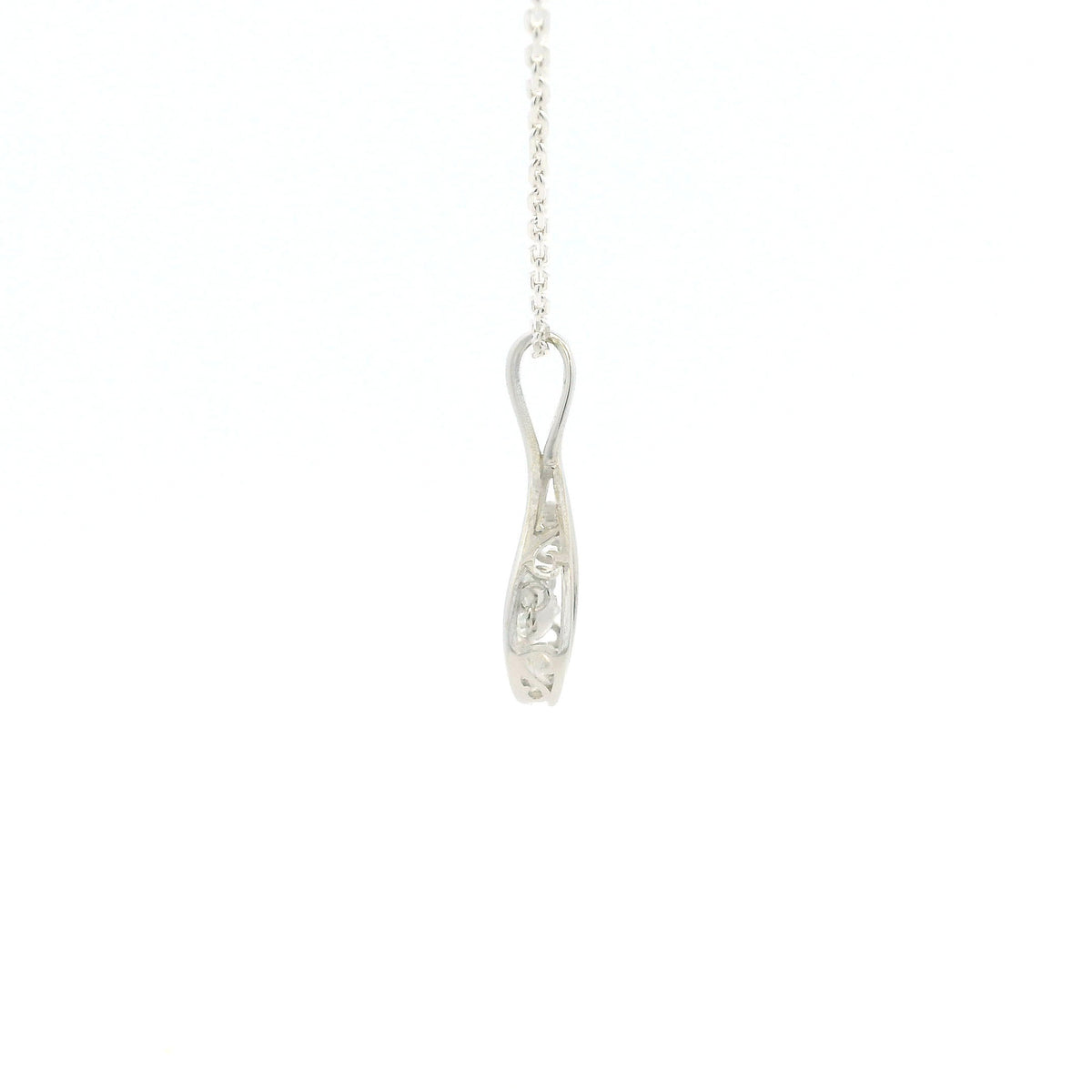 White Gold Infinity Moissanite Silver Dazzle Pendant Necklace