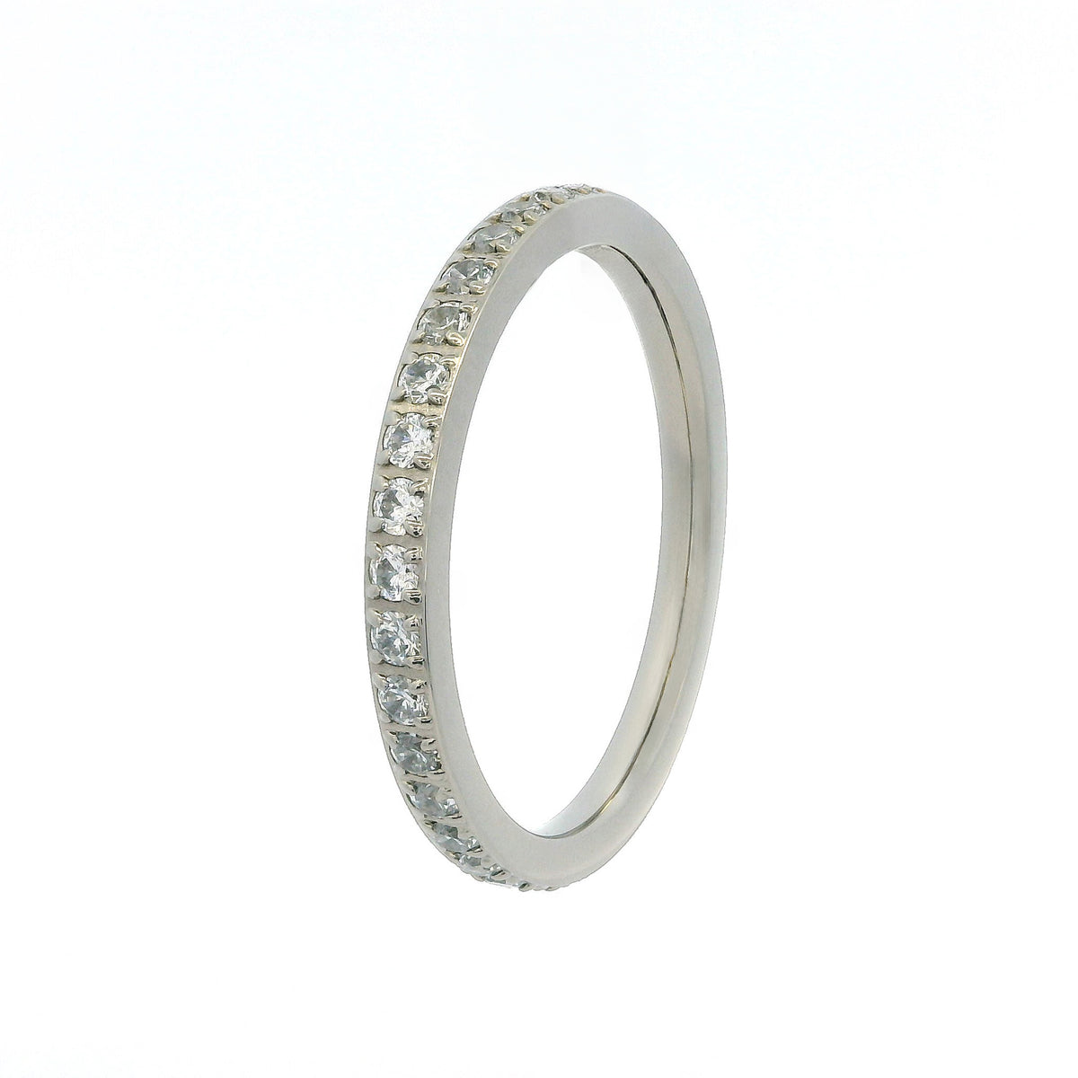 2mm Original Titanium Full Glitz Eternity Ring | Cubic Zirconia Stacking Ring