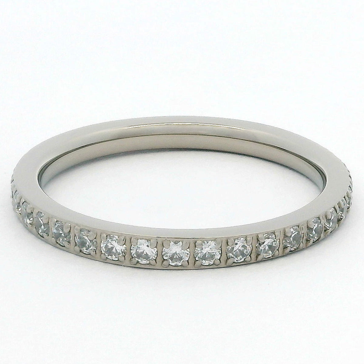 2mm Original Titanium Full Glitz Eternity Ring | Cubic Zirconia Stacking Ring