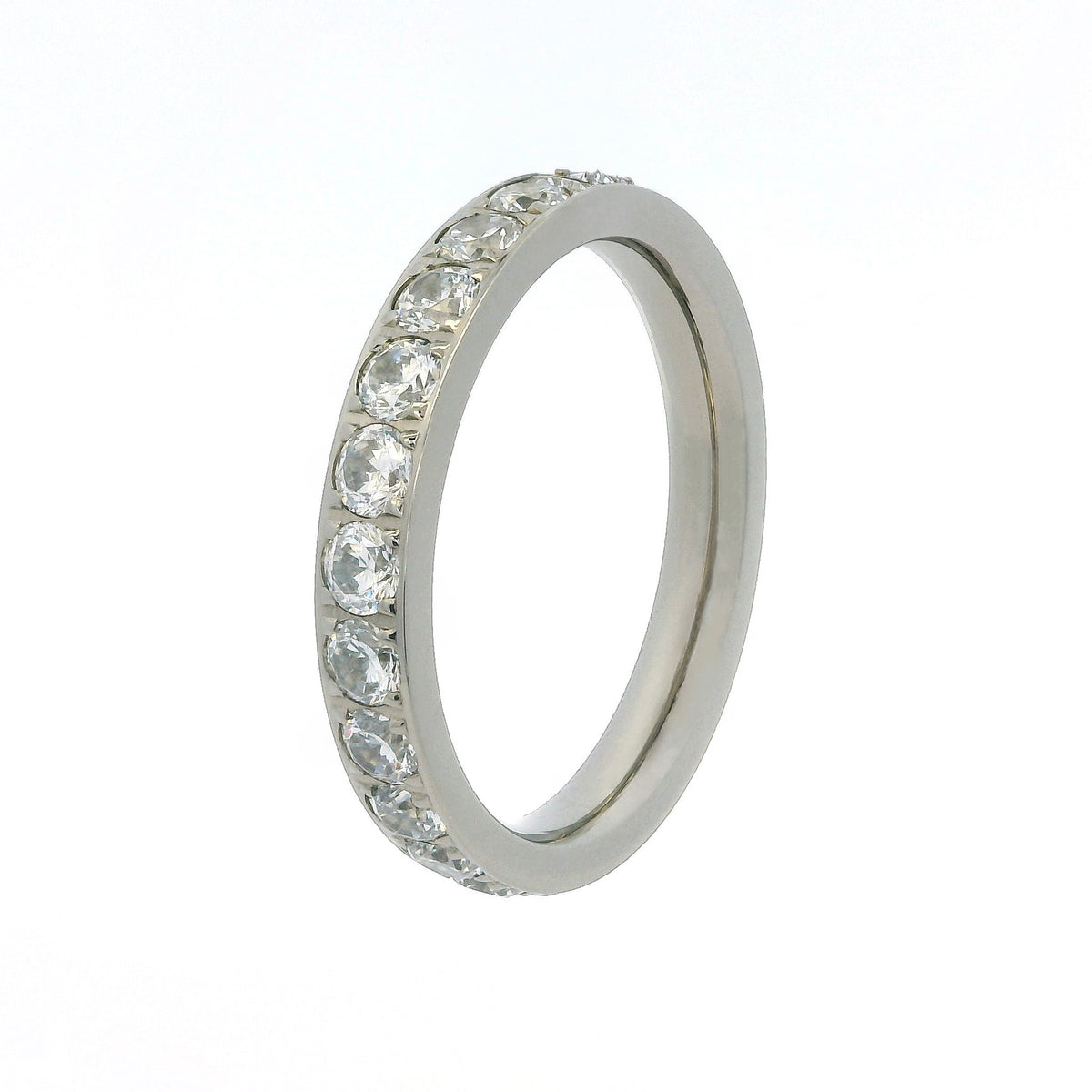 3mm Original Titanium Full Glitz Ring | Cubic Zirconia Stacking Ring