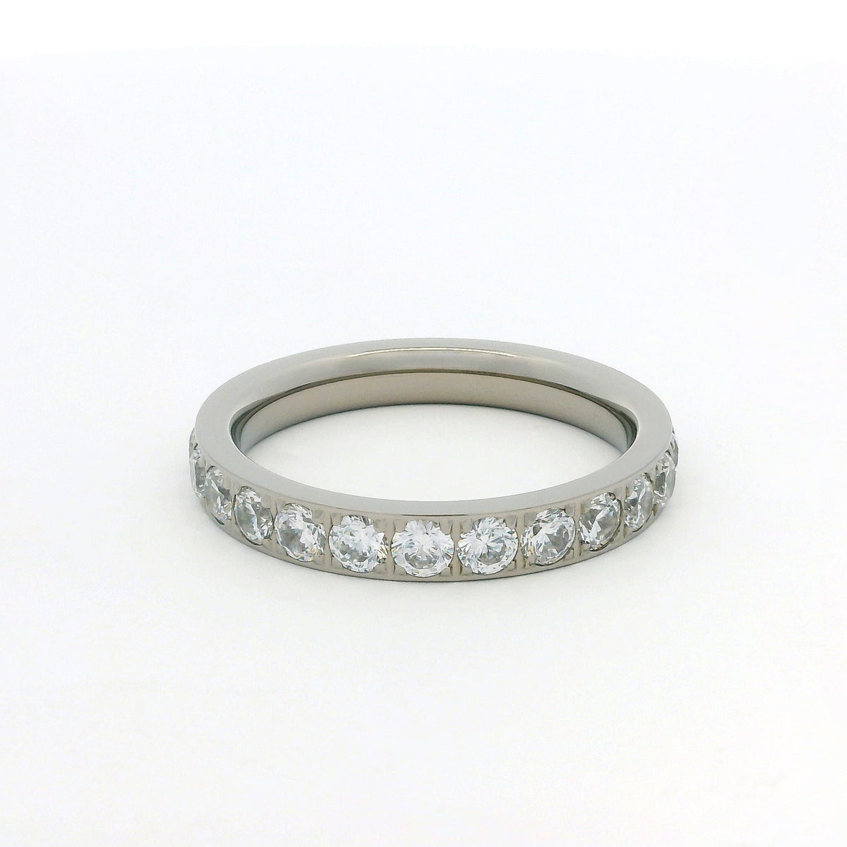 3mm Original Titanium Full Glitz Ring | Cubic Zirconia Stacking Ring