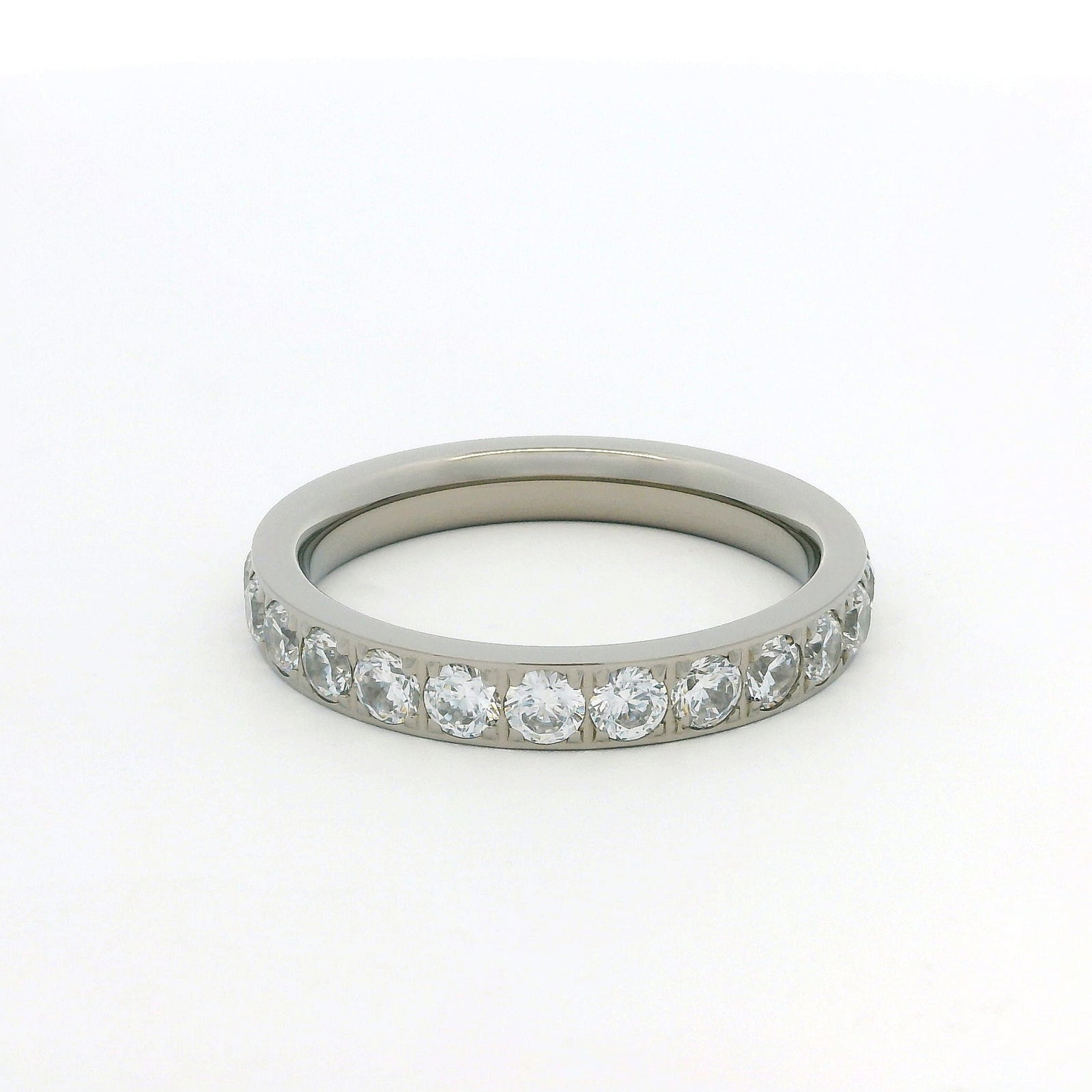 3mm Original Titanium Full Glitz Ring | Cubic Zirconia Stacking Ring
