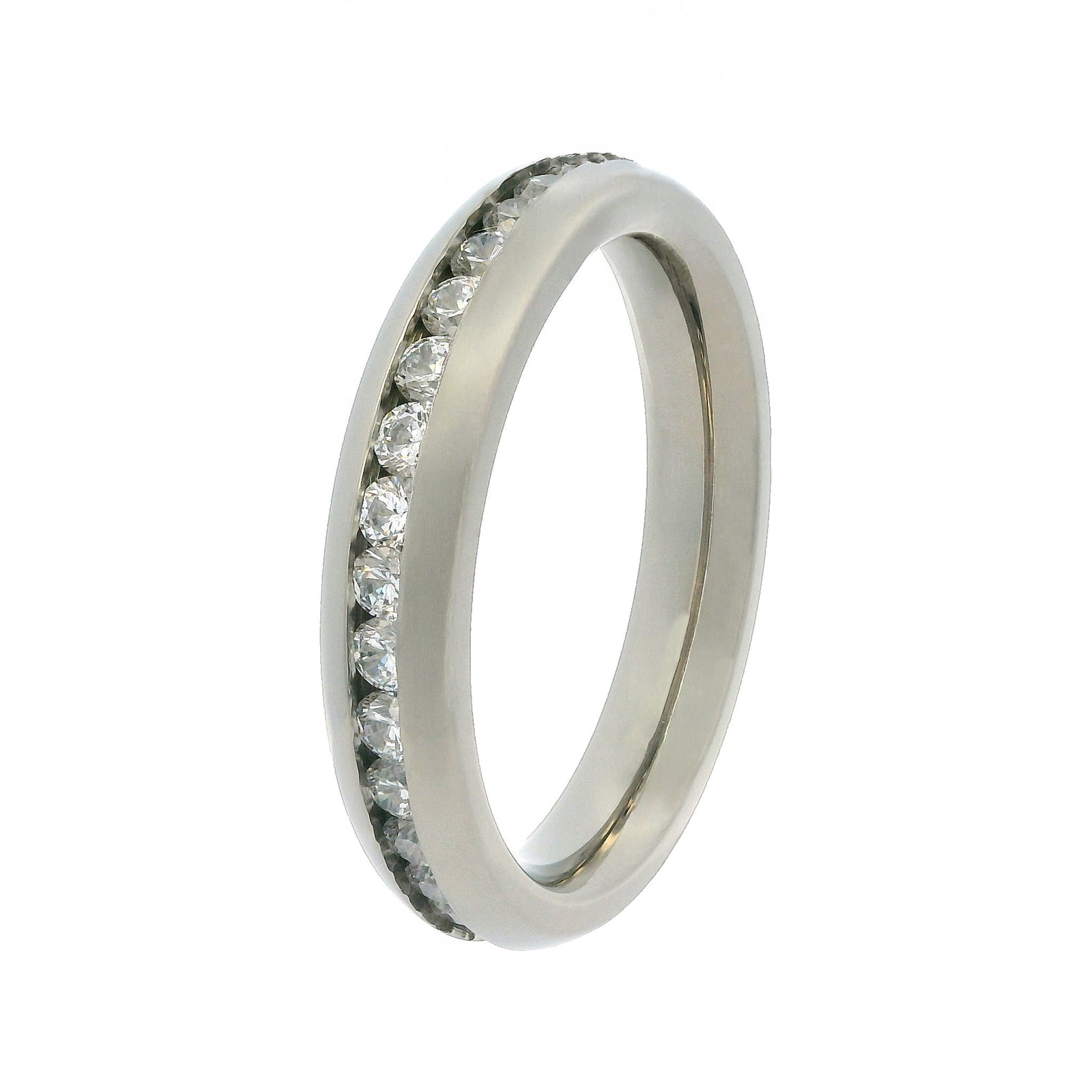 4mm Original Titanium Full Glitz Eternity Ring | Cubic Zirconia Stacking Ring