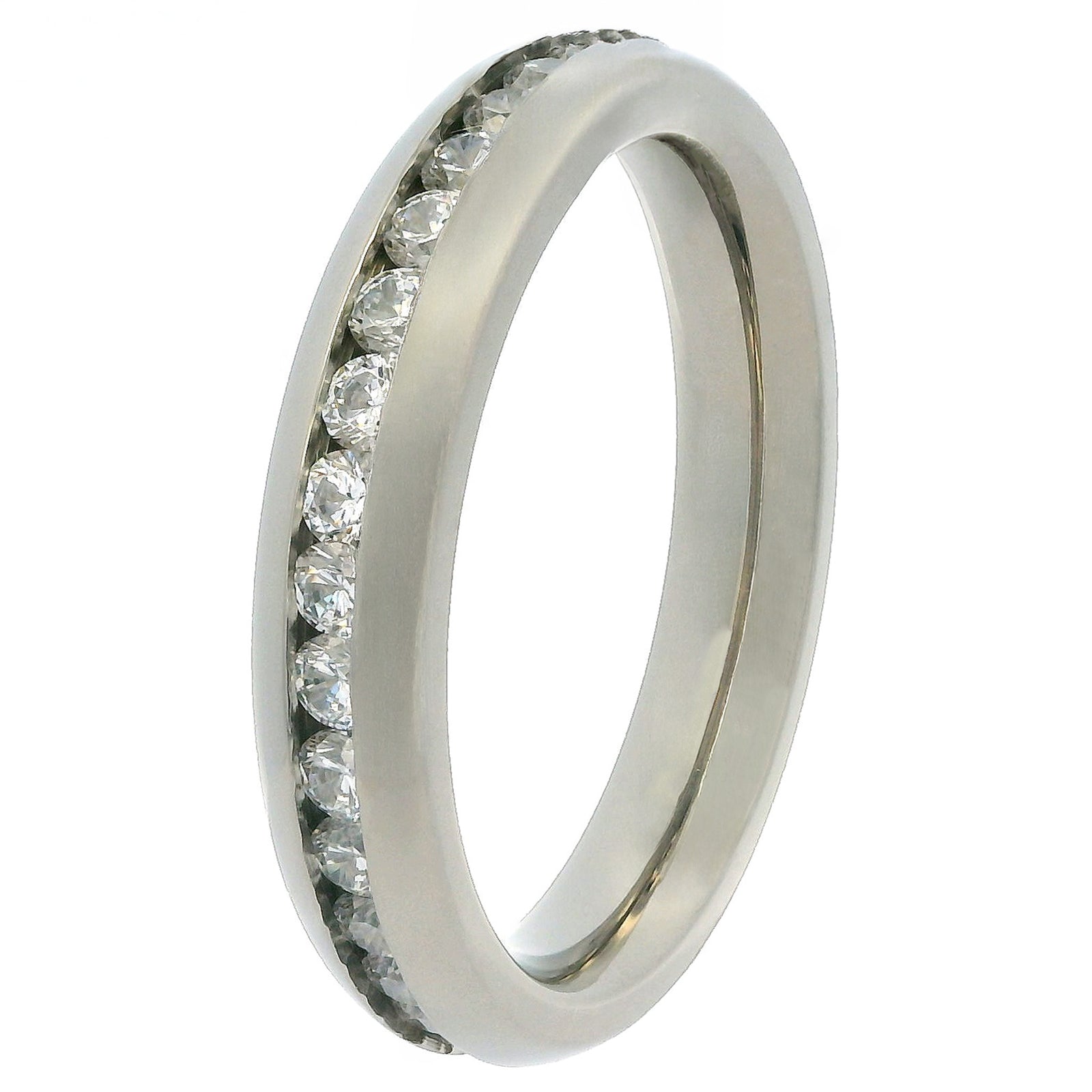 4mm Original Titanium Full Glitz Eternity Ring | Cubic Zirconia Stacking Ring