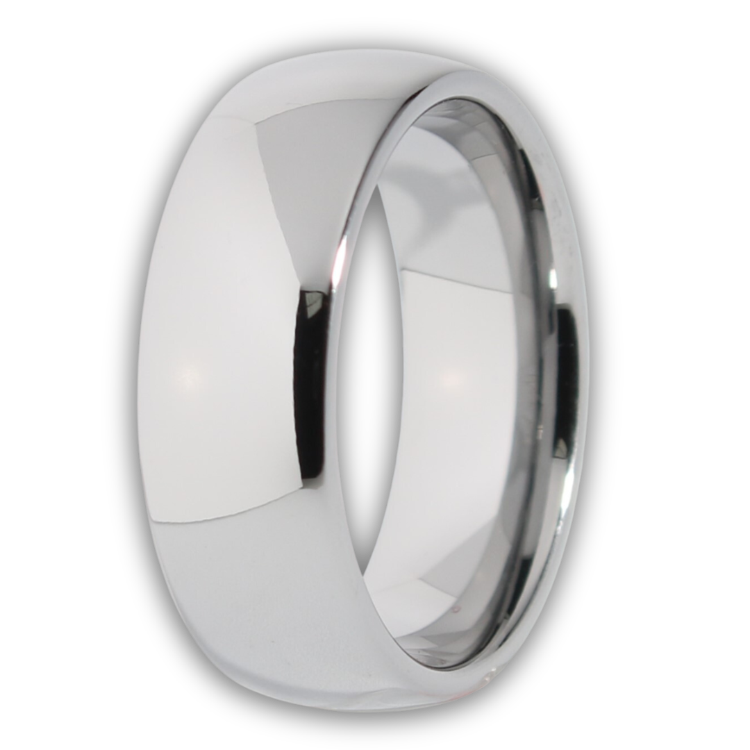 Mens Highly Polished 8mm Wide Affordable Wedding Tungsten Wonder