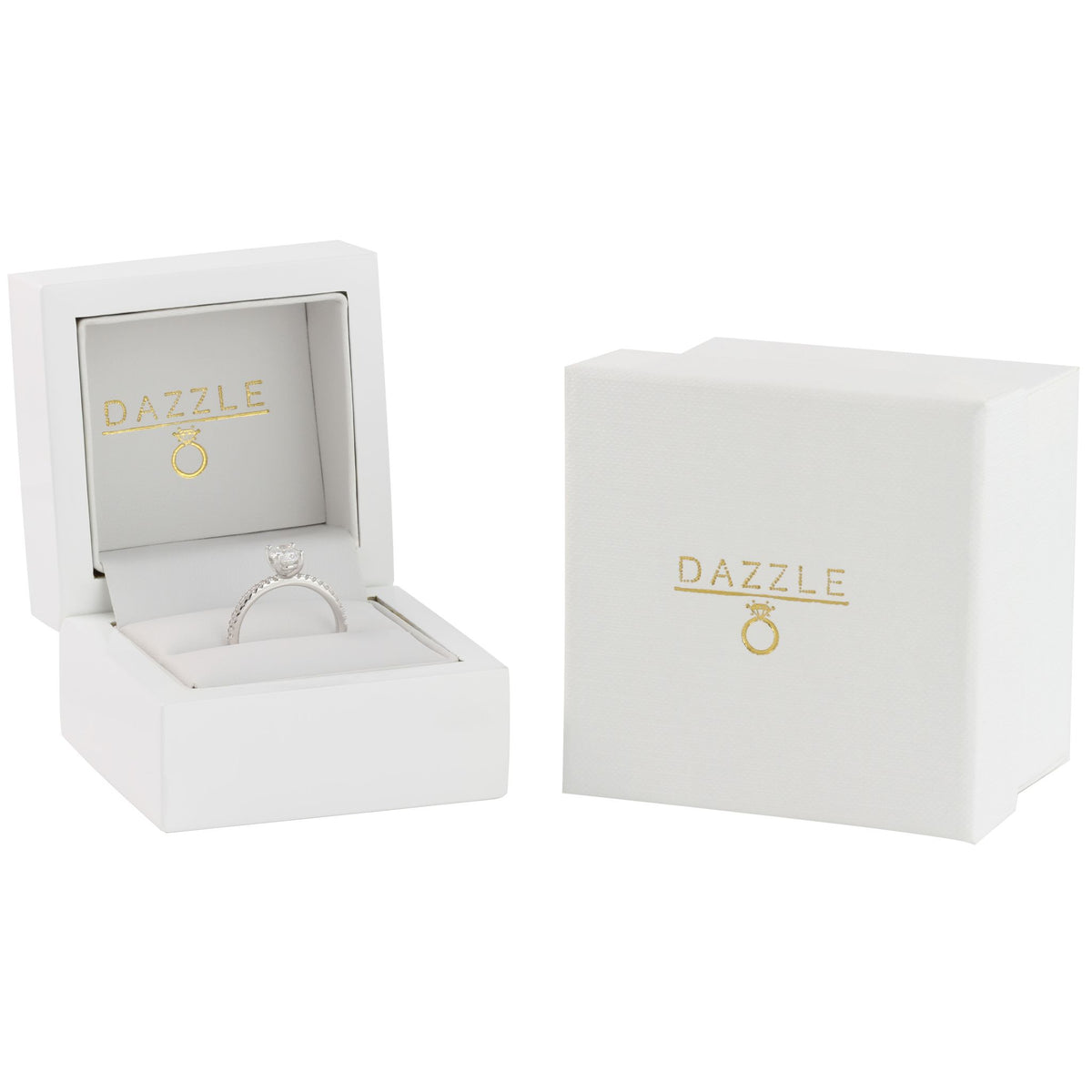 White Gold 1ct Oval Moissanite Slimline Dazzle Ring