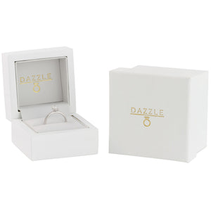 White Gold 1ct Oval Moissanite Slimline Dazzle Ring