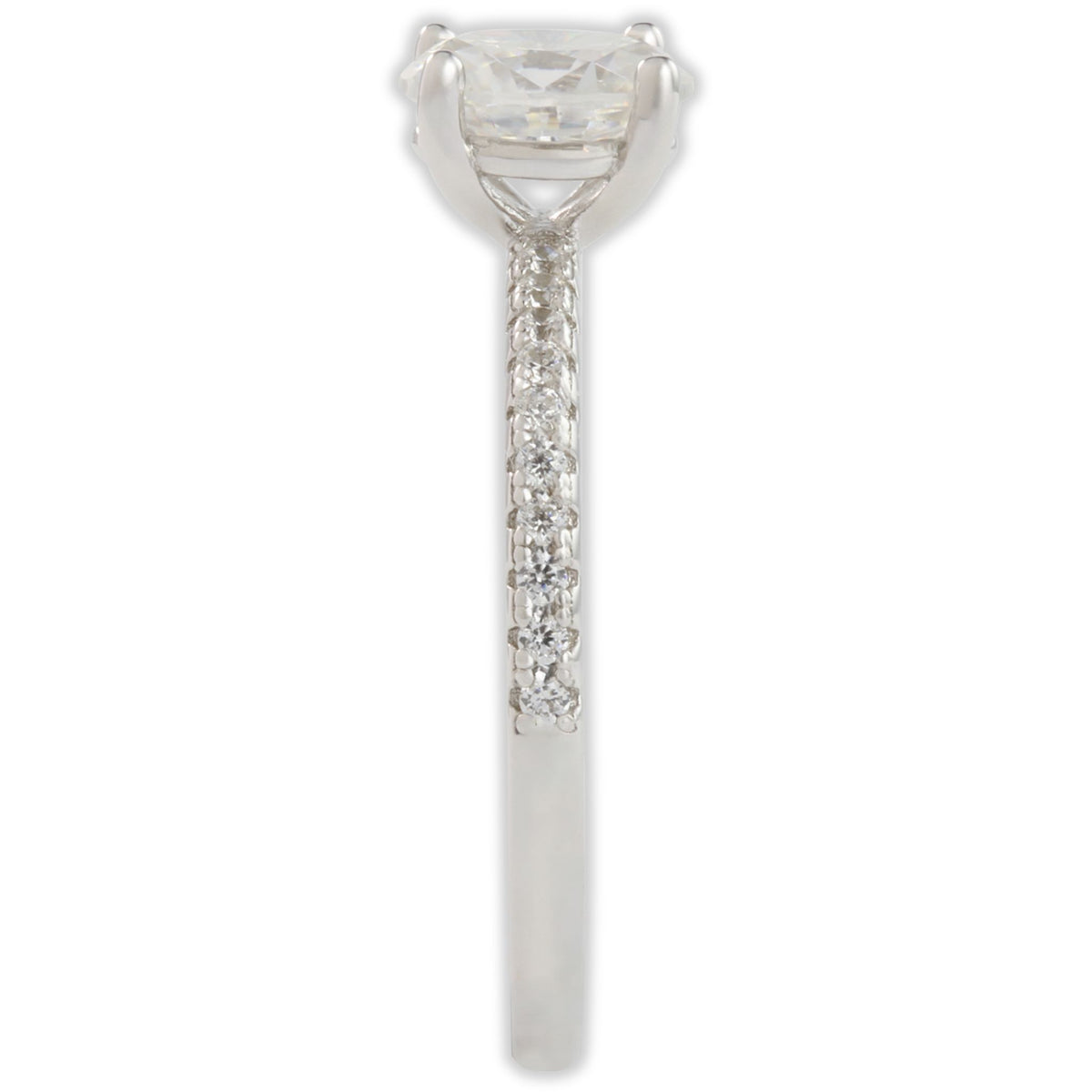 White Gold 1ct Oval Moissanite Slimline Dazzle Ring