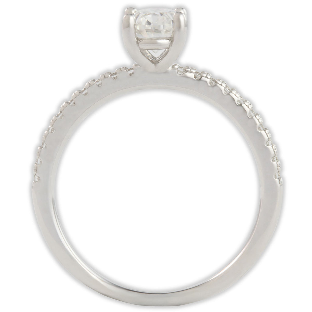 White Gold 1ct Oval Moissanite Slimline Dazzle Ring