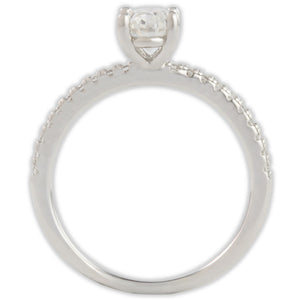 White Gold 1ct Oval Moissanite Slimline Dazzle Ring