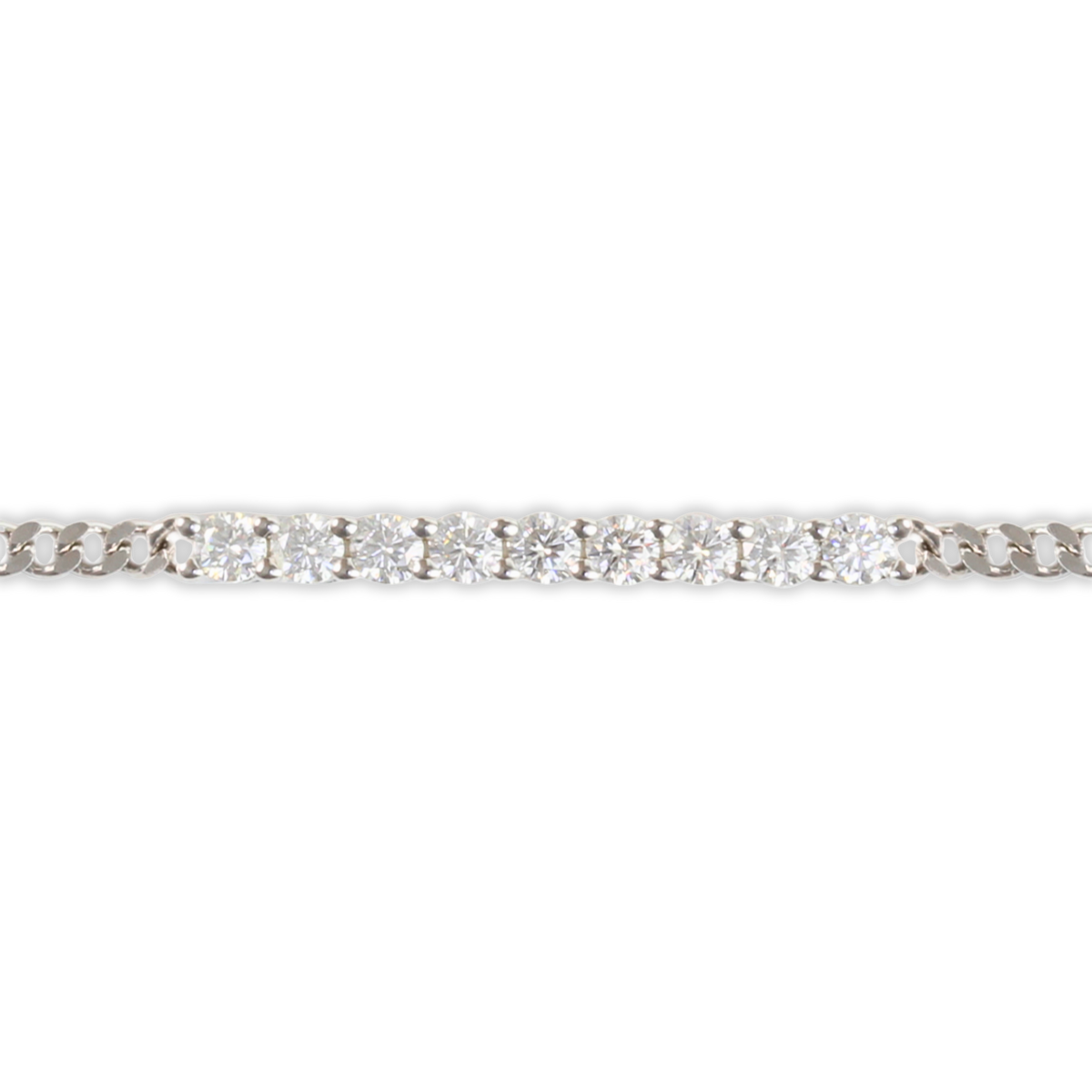 1ct White Gold Moissanite Part Tennis Silver Dazzle Bracelet