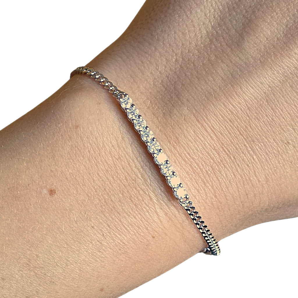 1ct White Gold Moissanite Part Tennis Silver Dazzle Bracelet