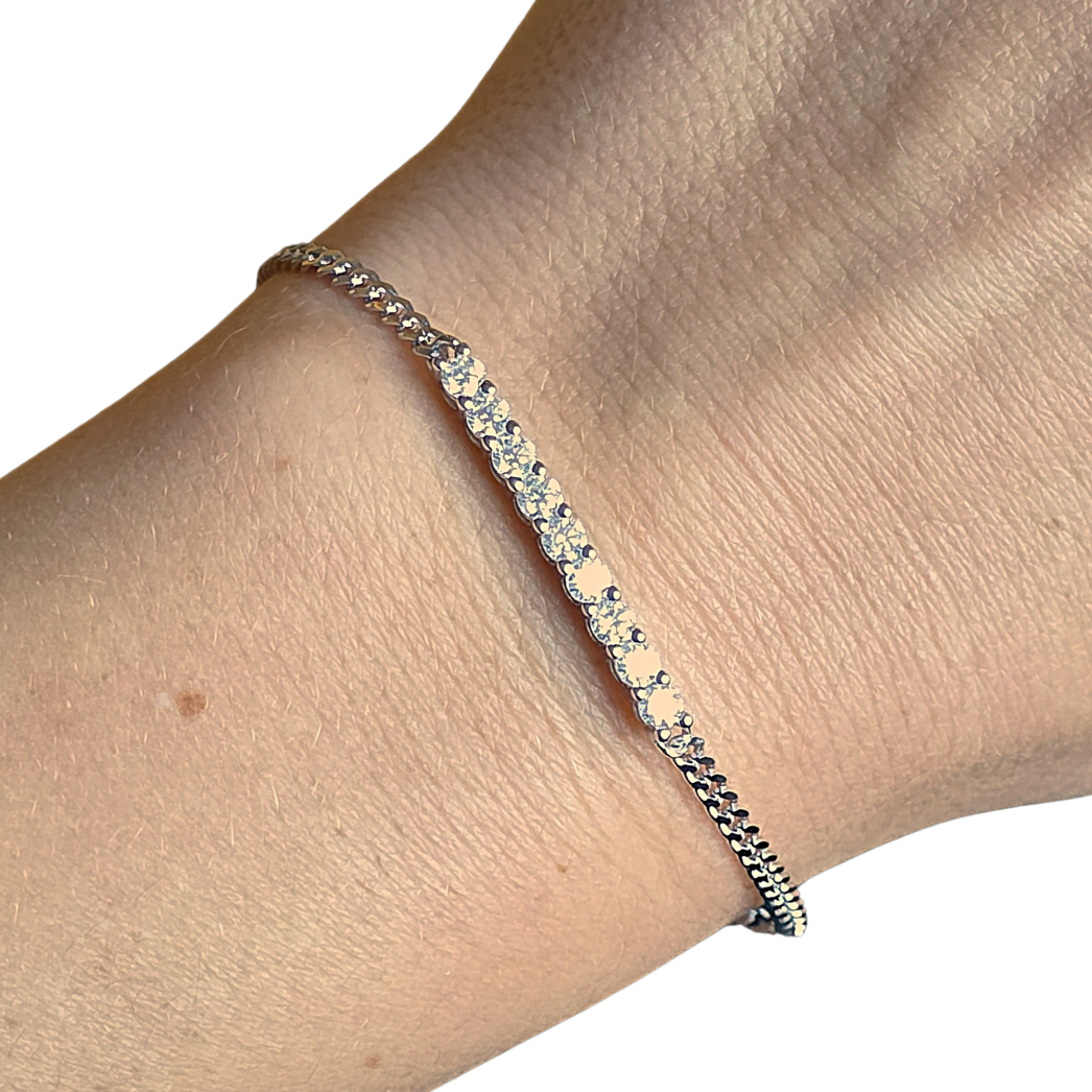 1ct White Gold Moissanite Part Tennis Silver Dazzle Bracelet