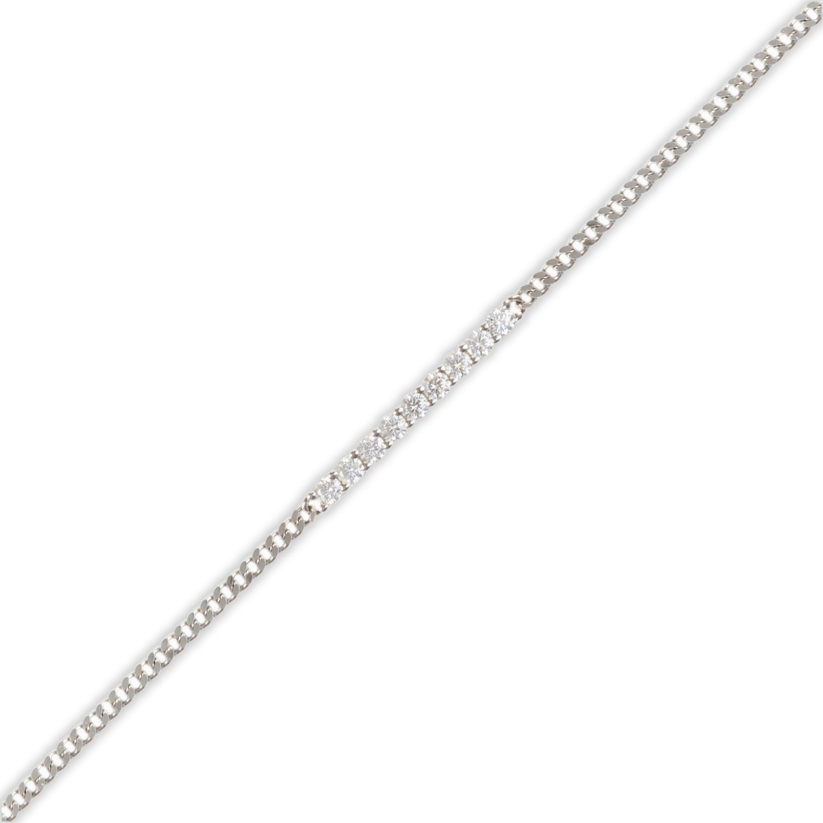 1ct White Gold Moissanite Part Tennis Silver Dazzle Bracelet