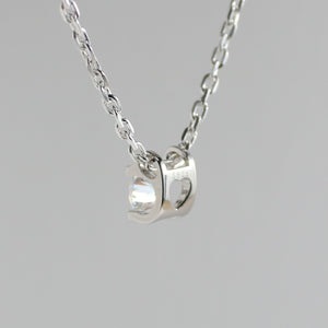 White Gold 1ct Moissanite Secret Heart Silver Dazzle Pendant Necklace