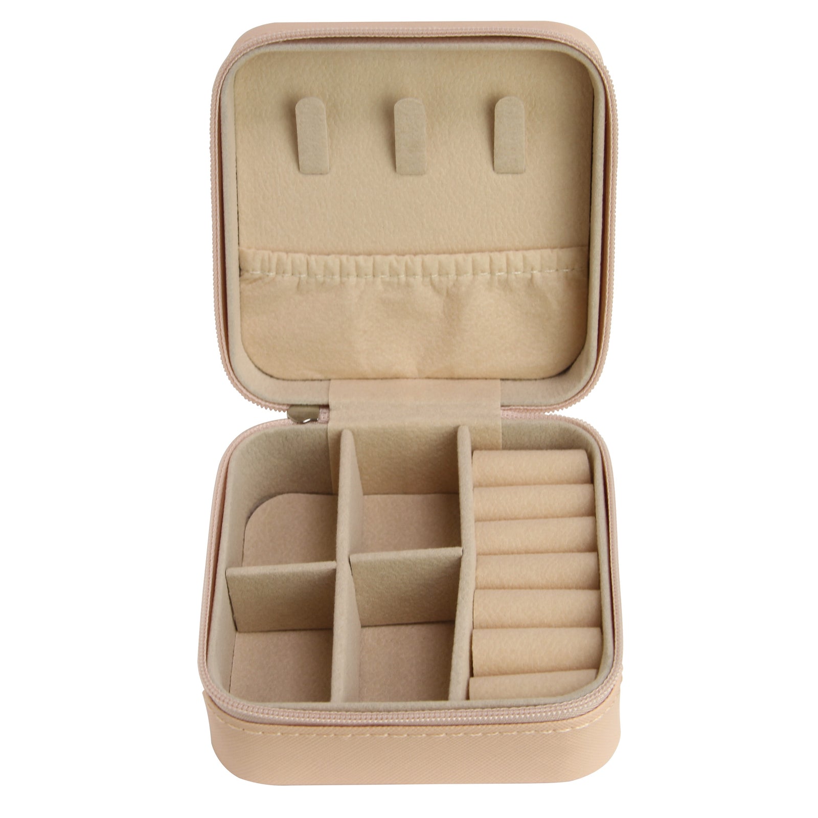 Pink Medium Zipped Travel Jewellery Box