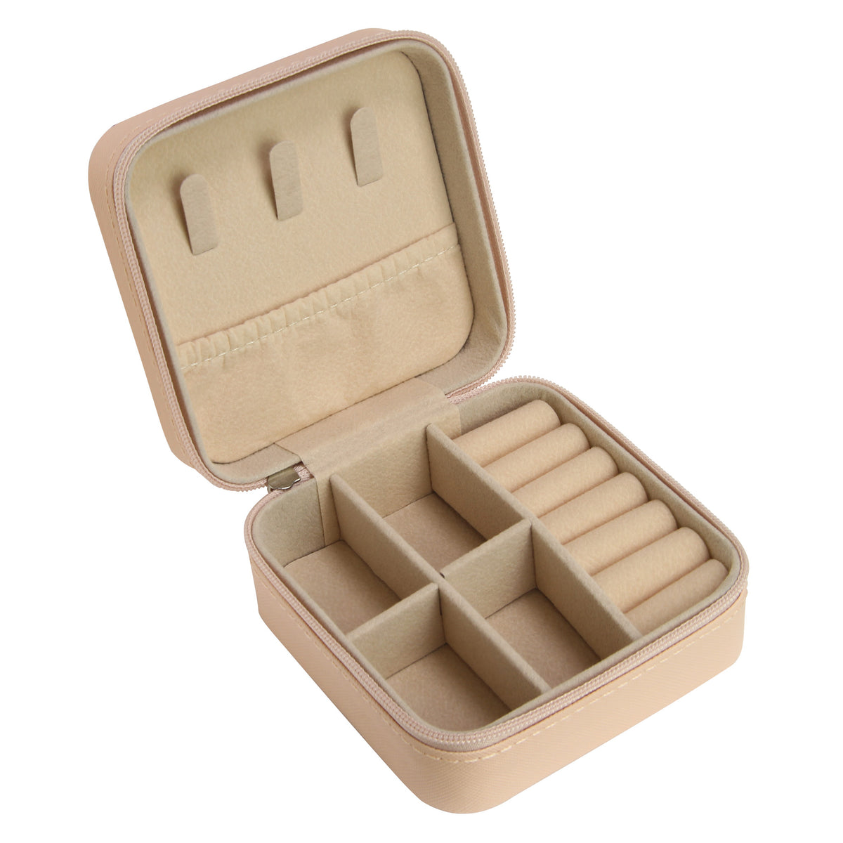 Pink Medium Zipped Travel Jewellery Box