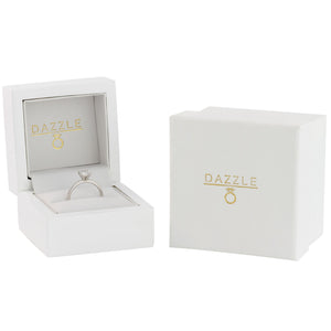 White Gold 1ct Square Moissanite Slimline Dazzle Ring